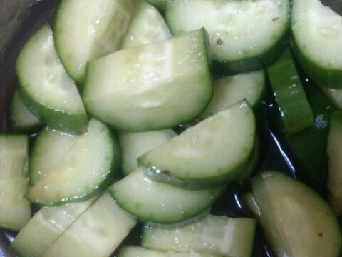 ぱぱっとおかず★きゅうりの牡蠣醤油漬け